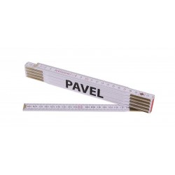 Metr skládací 2m PAVEL (PROFI, bílý, dřevo)