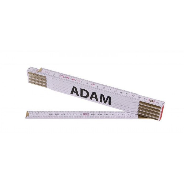 Metr skládací 2m ADAM (PROFI, bílý, dřevo)