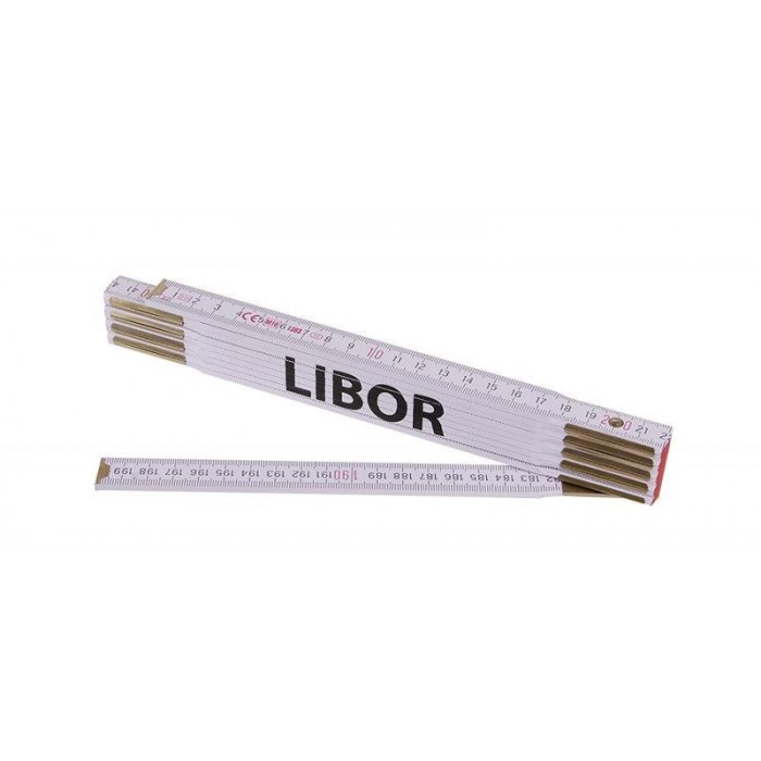 Metr skládací 2m LIBOR (PROFI, bílý, dřevo)