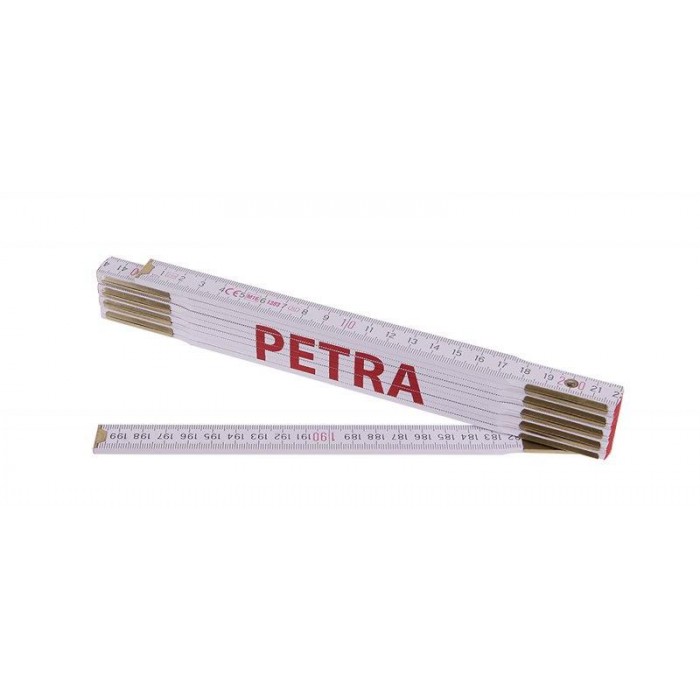 Metr skládací 2m PETRA (PROFI, bílý, dřevo)
