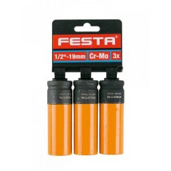 Hlavice na kola FESTA CrMo 1/2" 19mm 3ks